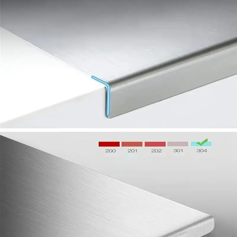 Robust double-sided stainless steel cutting board. A hygienic, non-slip kitchen tool for diverse food prep.