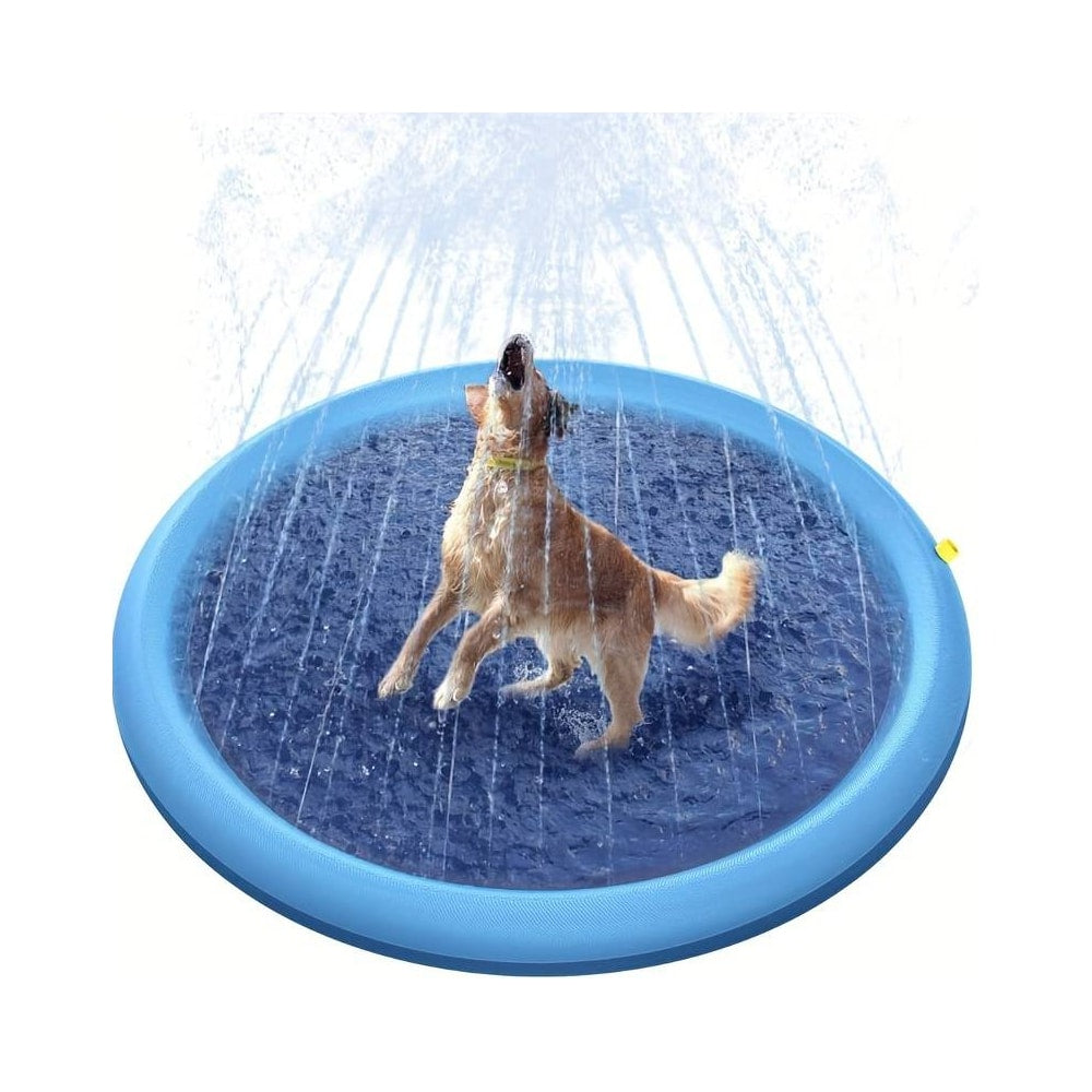 Keep pets cool this summer with a durable outdoor dog splash pad and sprinkler pool.