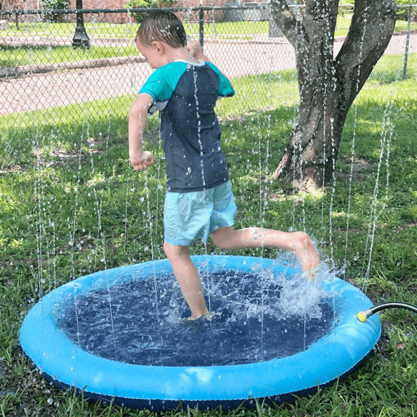 Durable dog water play pad, ideal for keeping dogs cool & entertained in summer.