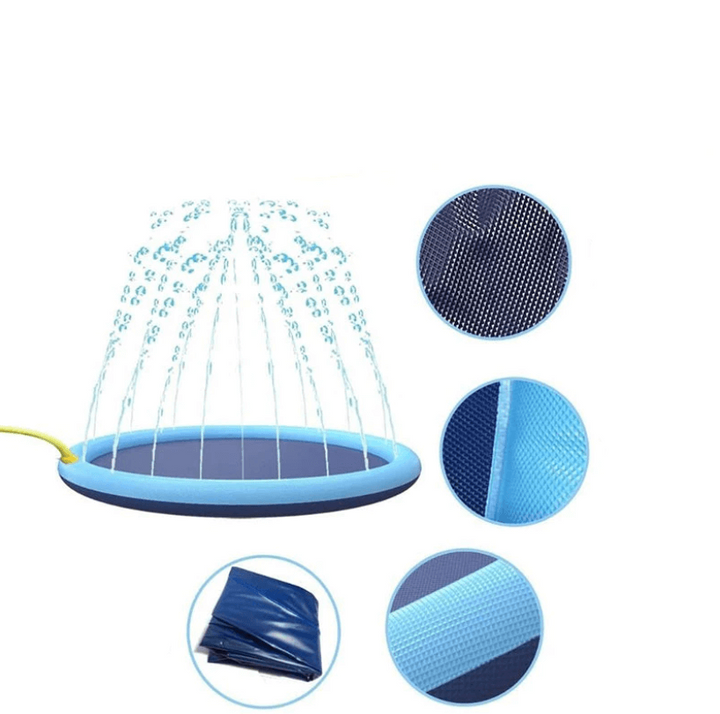 Summer dog toy: a refreshing outdoor sprinkler pad for cooling and water play.