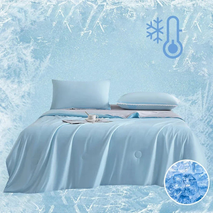 Premium double-sided cooling blanket for ultimate relaxation & comfortable, breathable sleep.