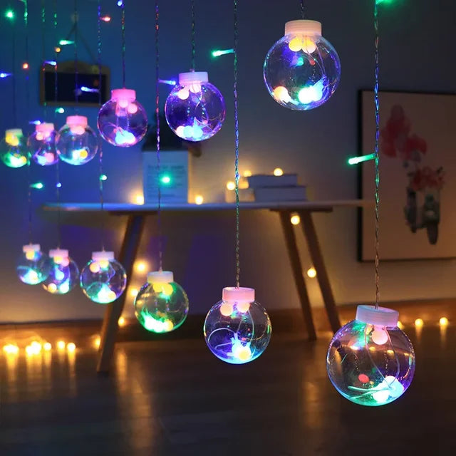 Outdoor double-sided waterproof LED string lights for garden & patio decor. Durable party & holiday lighting.