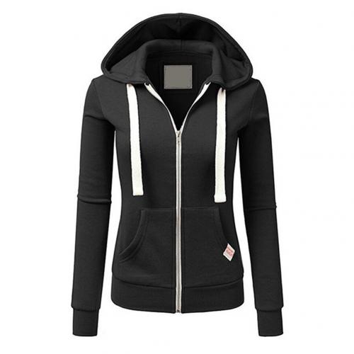 Detail shot of the cozy fabric on a women's slim fit zip up hoodie, blending comfort & modern style.