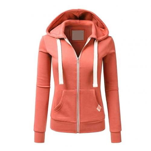 Soft fabric women's slim fit zip up hoodie, an essential athleisure top for stylish comfort.