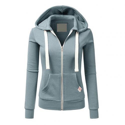 Women's slim fit zip up hoodie as a layering piece, ideal for active or casual everyday fashion.