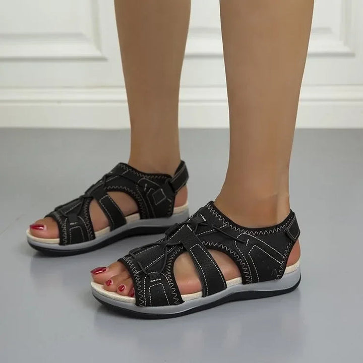 Women's comfortable summer sandals, featuring adjustable straps and therapeutic arch support.