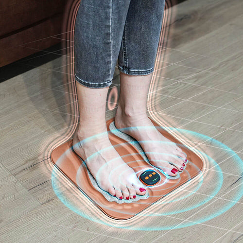 At-home electrical stimulator for neuropathy relief, foot pain, & enhanced leg circulation.