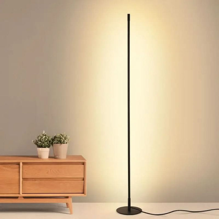 Elegant FlorGlow Dimmable LED Floor Lamp. Minimalist design standing lamp, ideal for home office or modern living room.