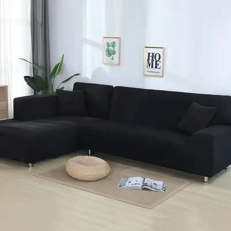 Elastic sofa cover for living room, providing a sleek look and excellent furniture protection.