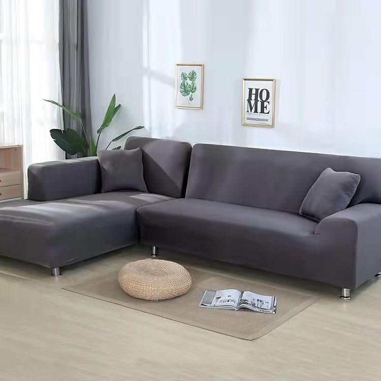 Elastic sofa cover, durable couch protector for living room furniture. Stretch fabric slipcover.