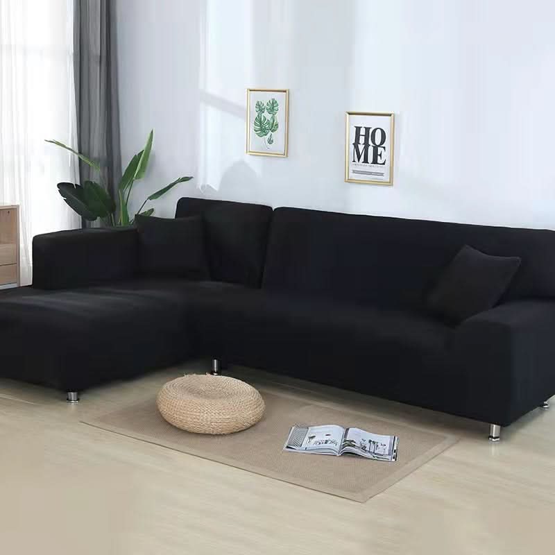Pet friendly elastic sofa protector, washable stretch slipcover for modern living rooms.