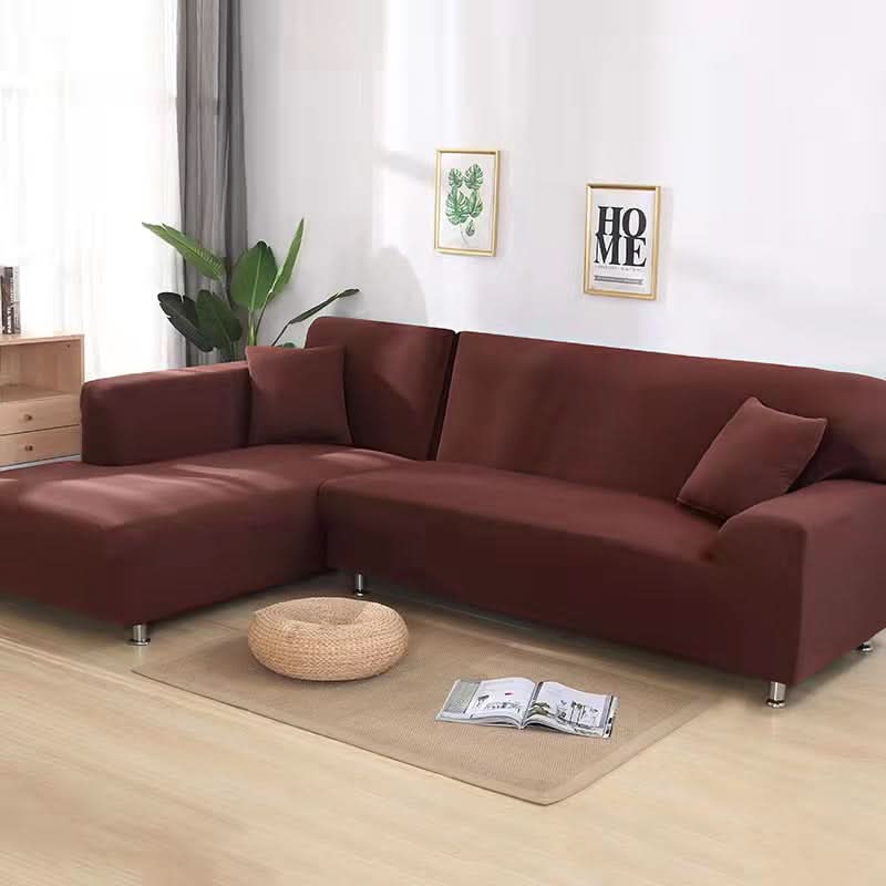 Easy-fit elastic sofa protector, stretchable slipcover for quick and stylish living room refresh.