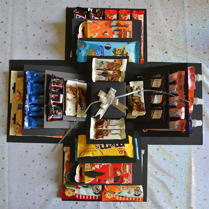 Customizable Photo Explosion Box, a unique surprise gift for any special occasion. DIY memory box kit.