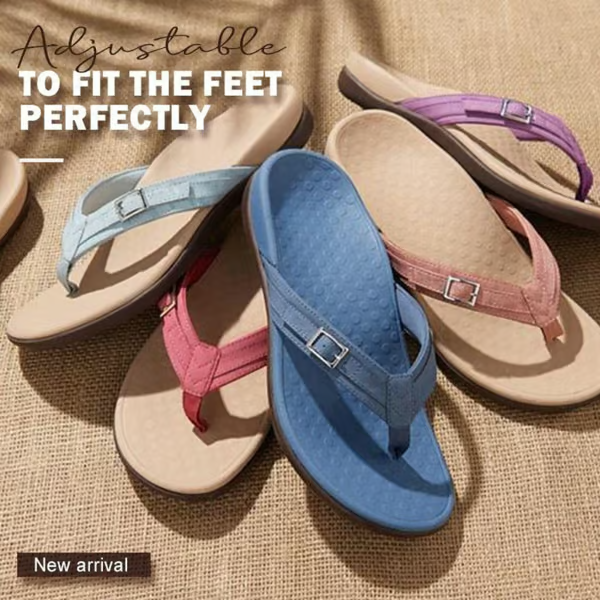 Women's adjustable coastal sandals with arch support, perfect for summer comfort & beachwear.