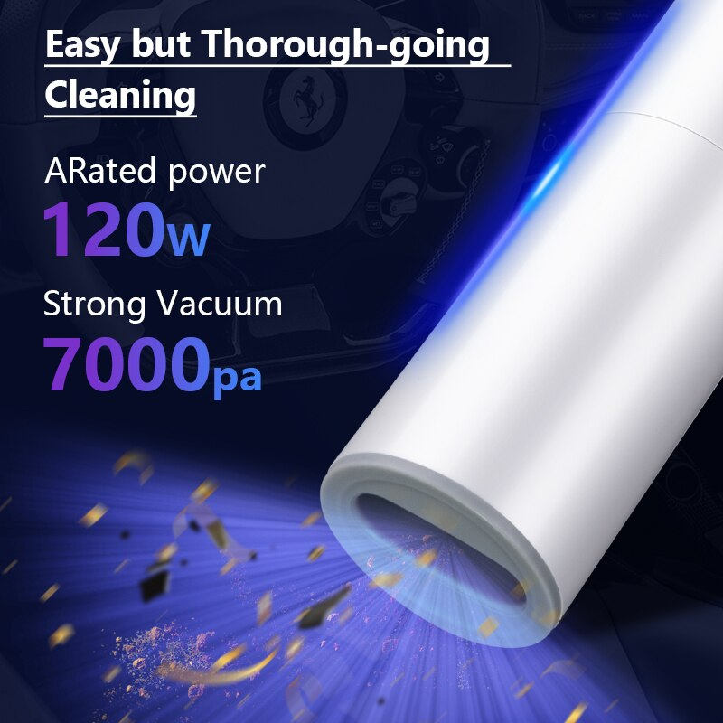 Versatile wet/dry cordless car vacuum cleaner for spills & debris. Portable, powerful auto detailing tool.