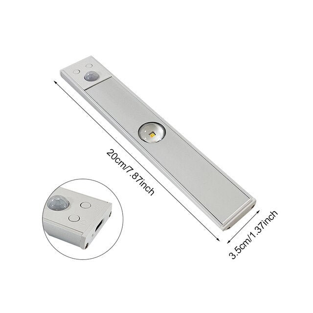 Dimmable wireless LED motion sensor light for versatile home lighting needs.