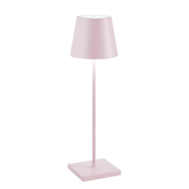 Cordless rechargeable table lamp, perfect modern lighting solution for dining al fresco or cozy evenings.