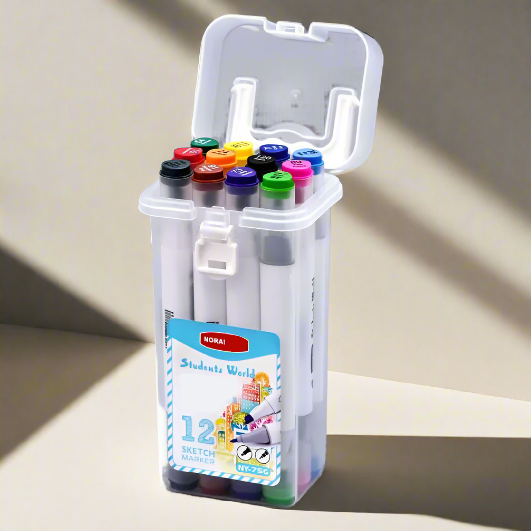 Unisex dual-tip washable art markers for drawing, coloring & sketching. Perfect for kids & adult artists.