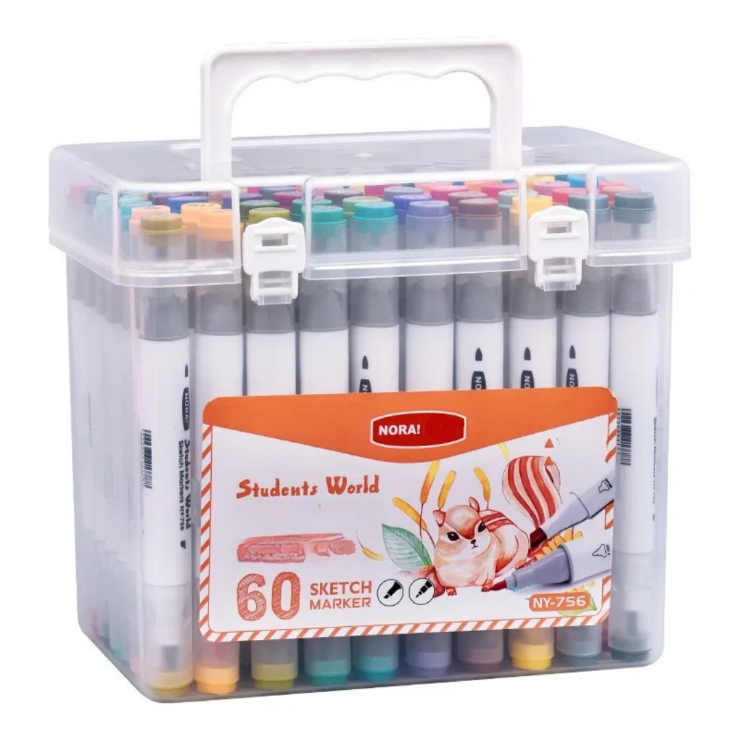 Premium dual-tip art markers for adult coloring, intricate drawing & sketching. Vivid, washable inks.