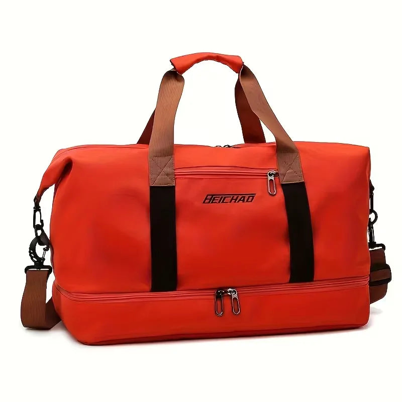 All-in-one unisex travel duffle bag: gym, sports, weekend, & luggage with a smart separate shoe compartment.
