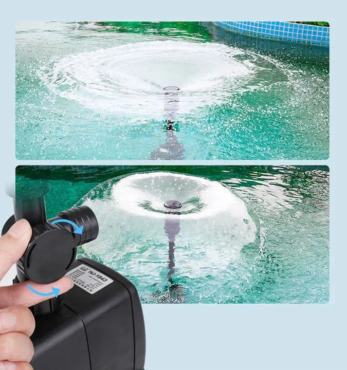 Customizable water display fountain pump, perfect for garden accents and outdoor living spaces, creating a serene ambiance.