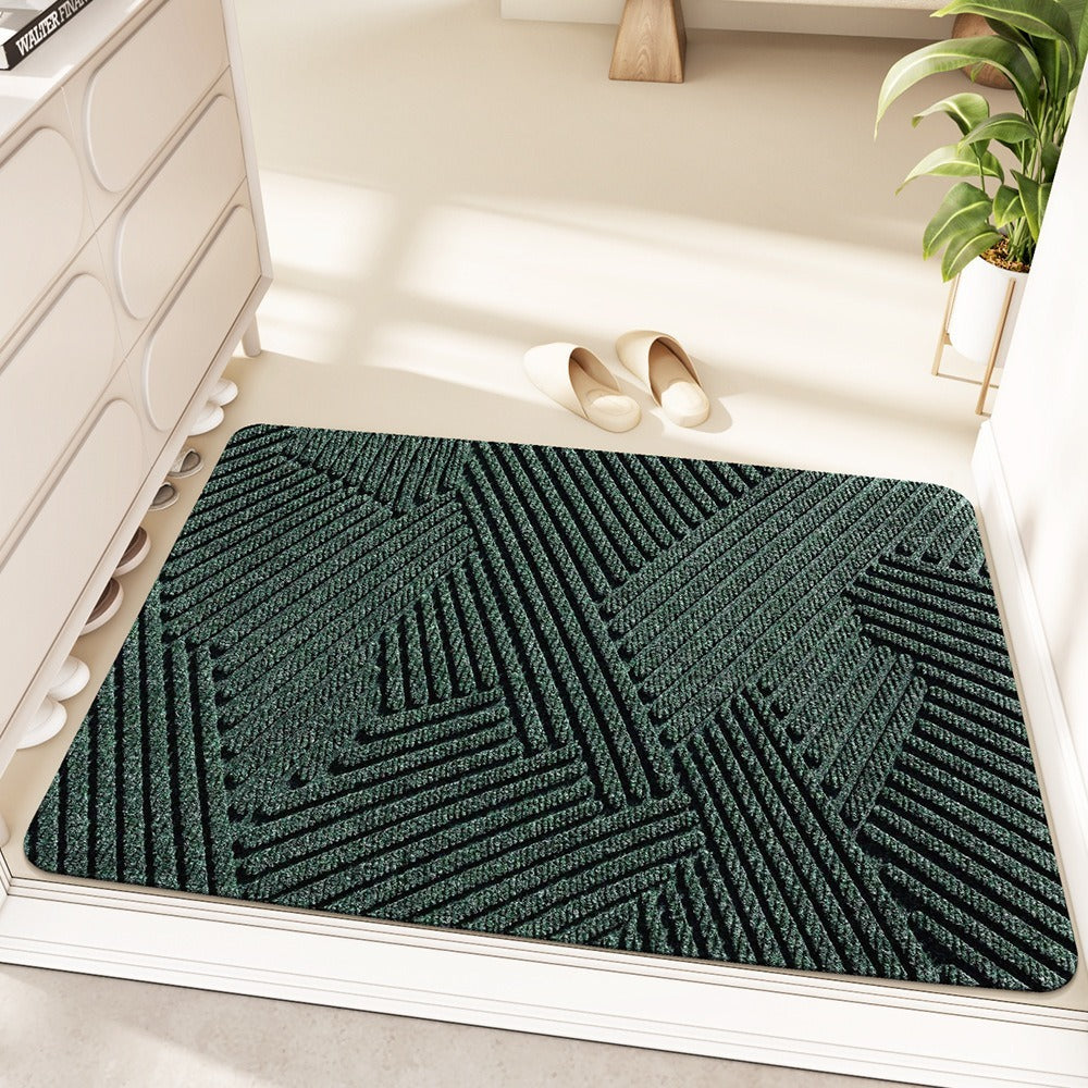 Versatile indoor entry mat, non-slip and moisture-absorbing. A durable polypropylene dirt trap floor mat.
