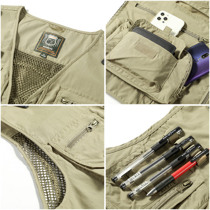 Adjustable fit men's tactical vest, ActionGuard, designed for extreme outdoor activities, work & survival.