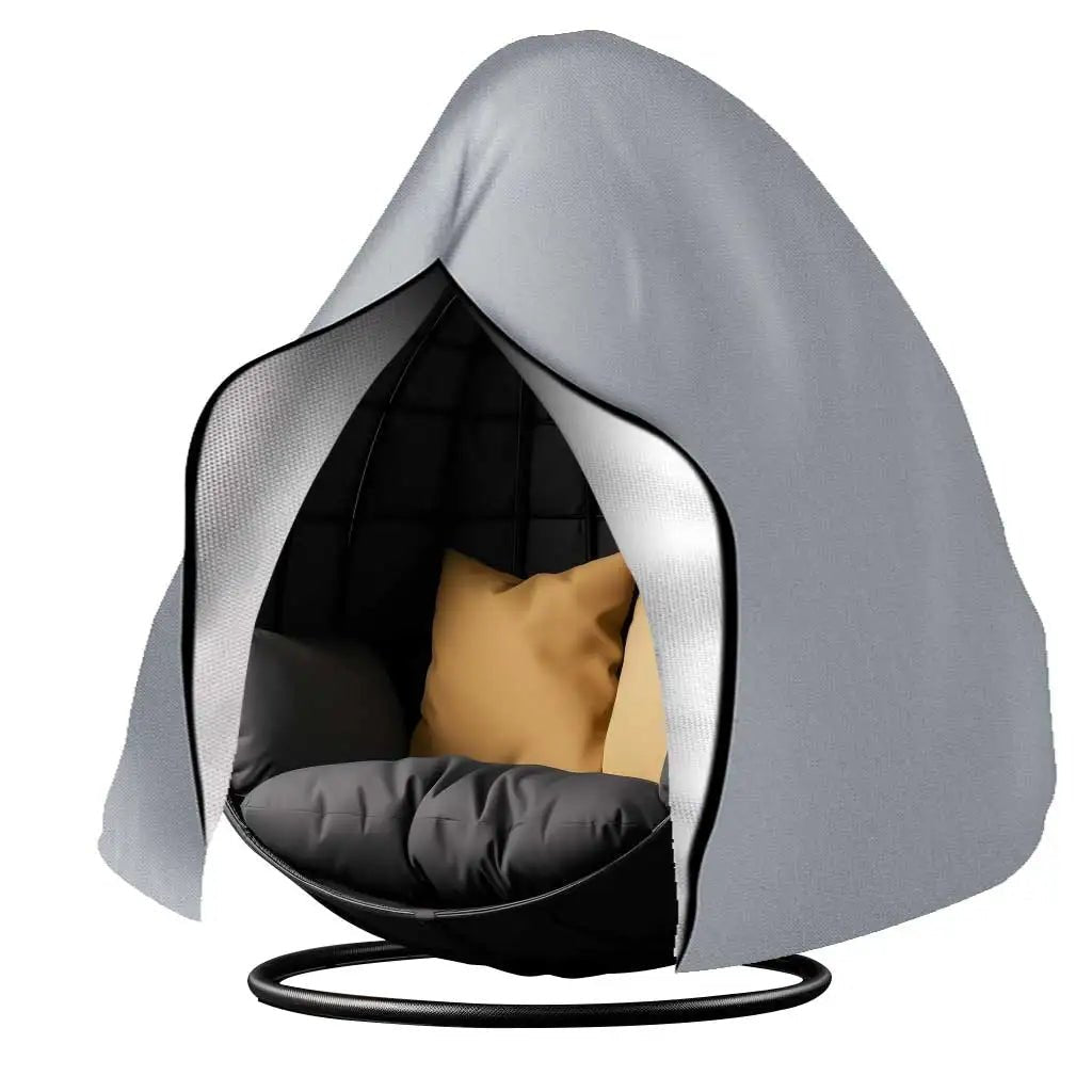Heavy-duty windproof egg chair cover ensures secure fit & long-lasting protection for garden swing chairs.