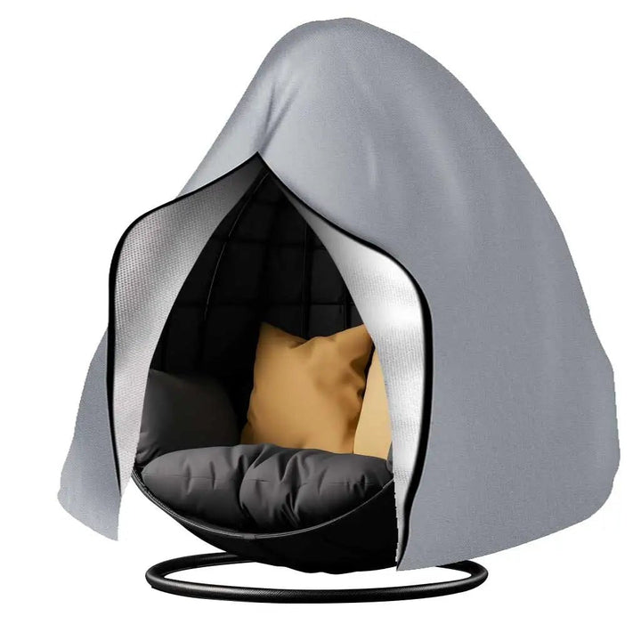 Heavy-duty windproof egg chair cover ensures secure fit & long-lasting protection for garden swing chairs.