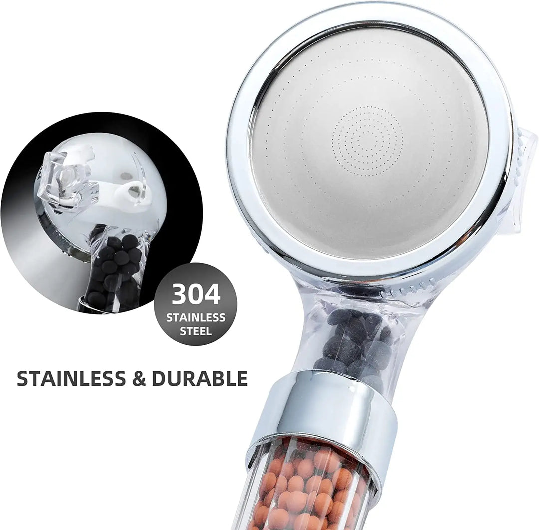 Easy-install high-pressure shower head, a water filter solution for an enhanced bathroom.