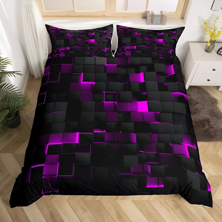 Contemporary duvet cover and pillow shams set to elevate your bedroom decor with modern style.