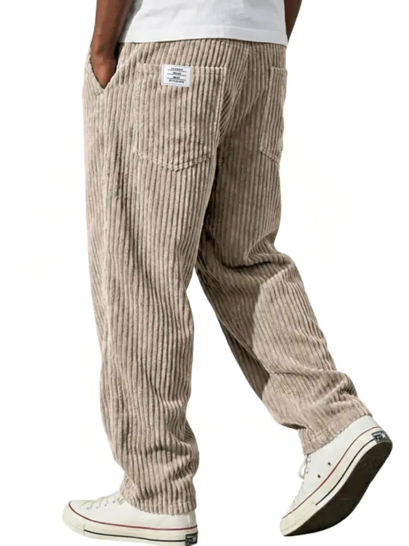 Smart casual men's ribbed trousers. Classic style & comfortable fit for versatile fashion and everyday wear.