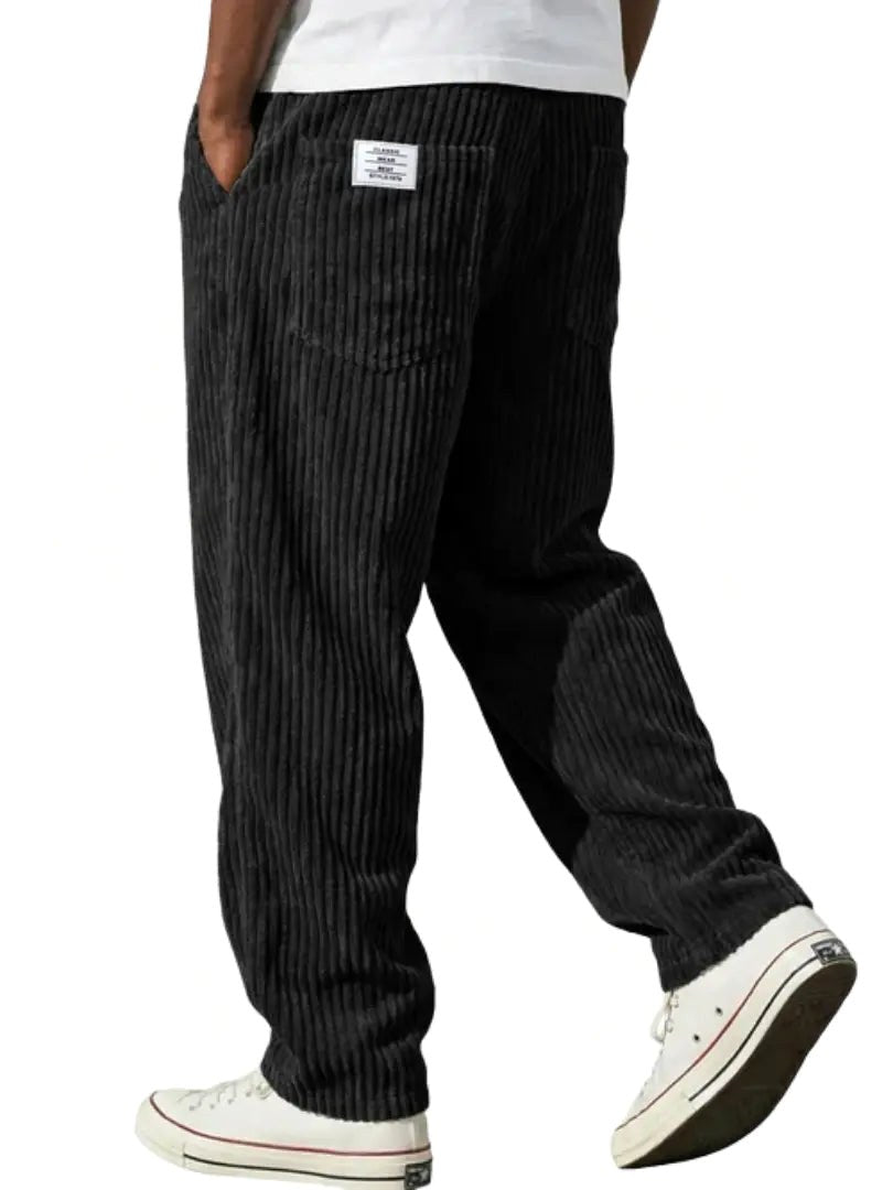 Men's fashion classic ribbed casual trousers. Comfortable fit for everyday wear & smart casual occasions.