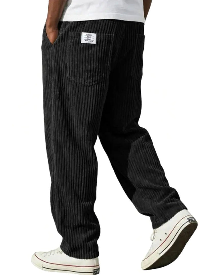Men's fashion classic ribbed casual trousers. Comfortable fit for everyday wear & smart casual occasions.