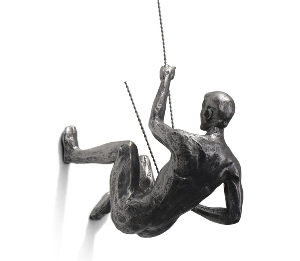 Dynamic Climber Wall Art Sculpture, perfect for modern home or office decor. Inspirational contemporary design.