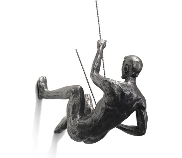 Dynamic Climber Wall Art Sculpture, perfect for modern home or office decor. Inspirational contemporary design.