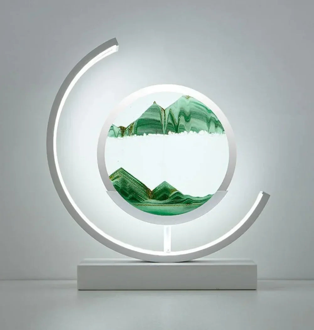 Decorative dynamic sand art table lamp, offering unique relaxation & beautiful changing landscapes for any room.