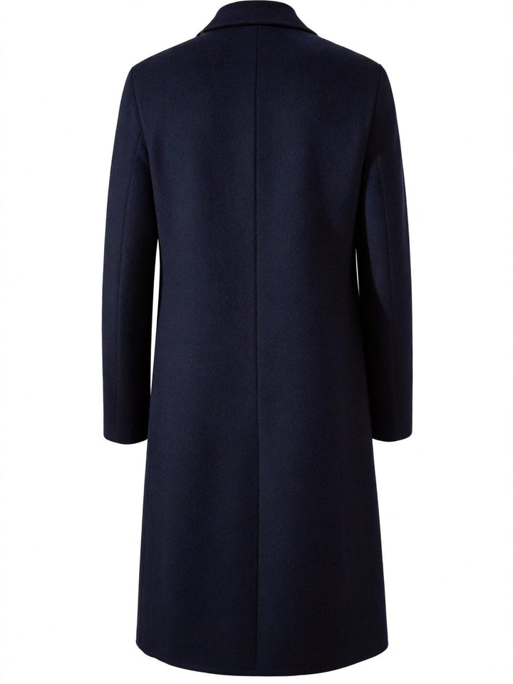 Sophisticated men's classic long trench coat, versatile outerwear for a refined business look.