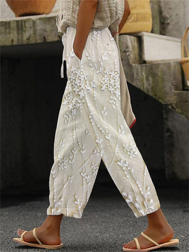 Women's Printed Trousers with Relaxed Fit