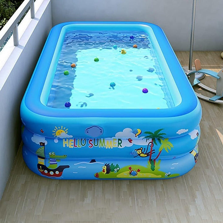 Inflatable Ocean Splash Paddling Pool for kids, thick PVC. Ideal for vibrant outdoor summer water play.