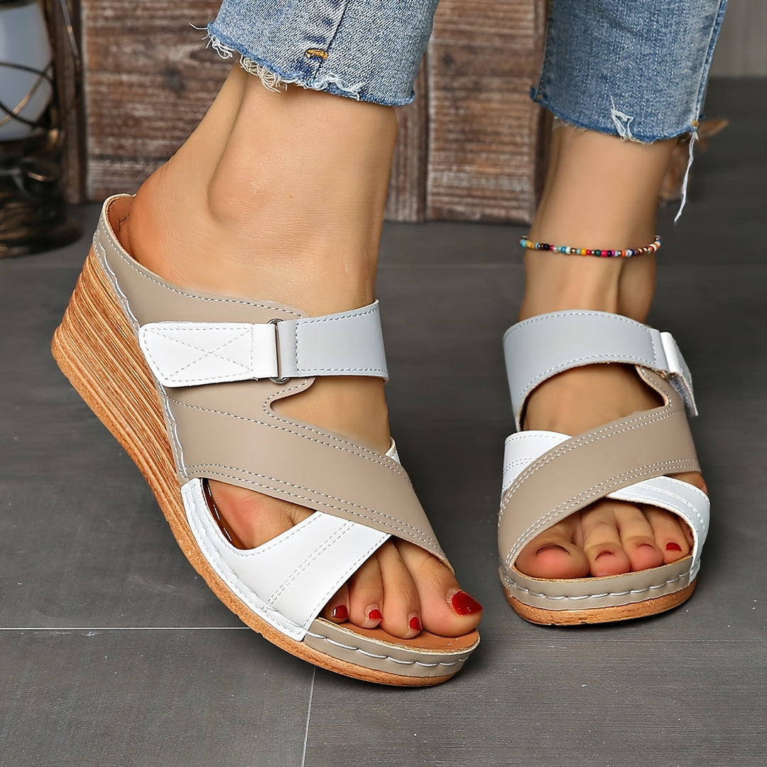 Women's Colorblock Wedge Slides