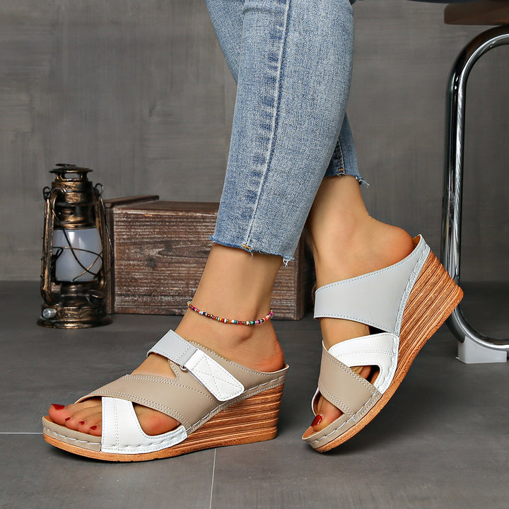 Women's Colorblock Wedge Slides
