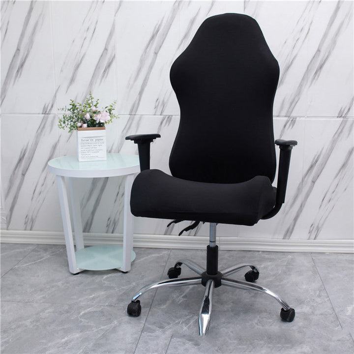 Stylish red stretch gaming chair cover, ideal for refreshing office decor & protecting furniture.