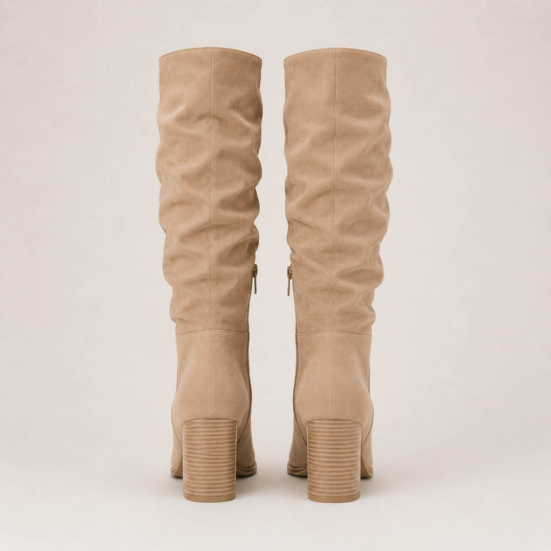 Durable women's khaki ankle boots with a chic design, perfect for versatile fall & winter walking.
