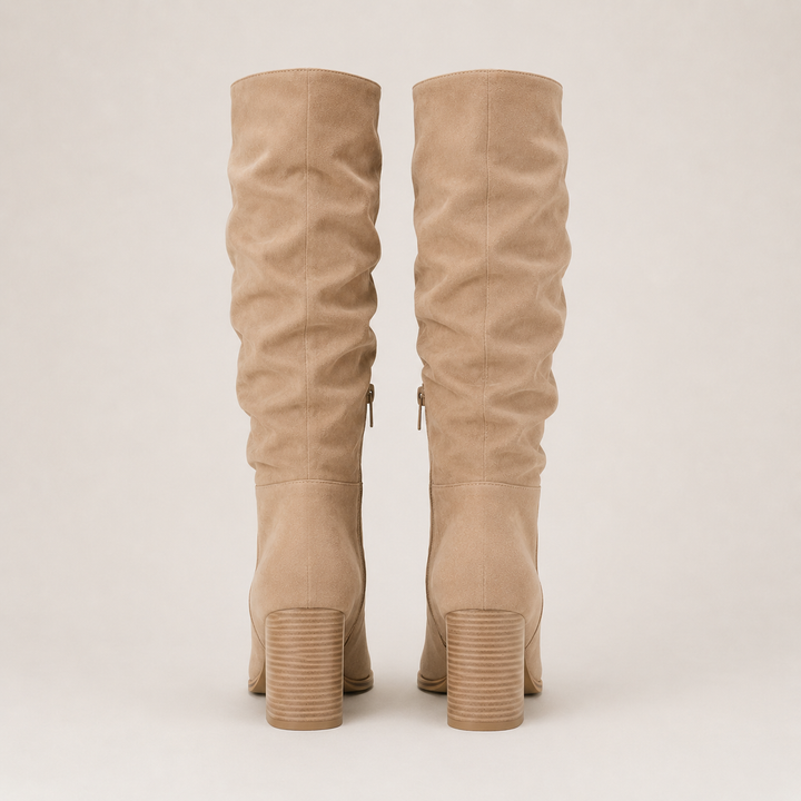 Durable women's khaki ankle boots with a chic design, perfect for versatile fall & winter walking.
