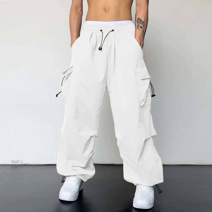Versatile men's & women's relaxed fit cargo joggers, perfect casual pants with multi-pocket utility.