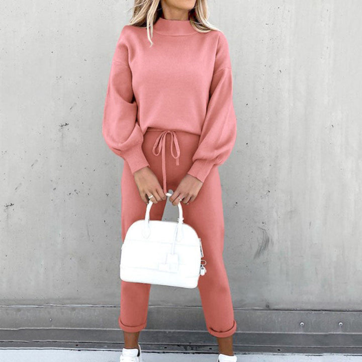 Detail of women's jogger pants, soft and comfortable leisure wear from premium tracksuit set.
