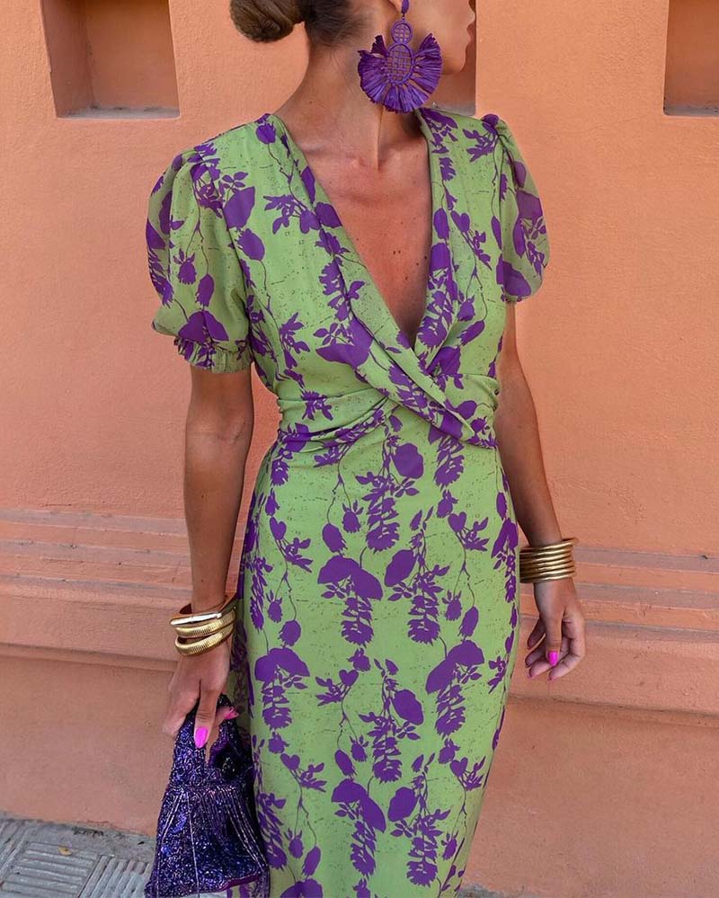 Women's Floral Print Boho Dress