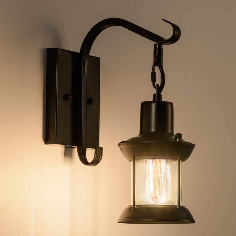 Vintage industrial wall sconce, E27 compatible, perfect accent lighting for modern homes.