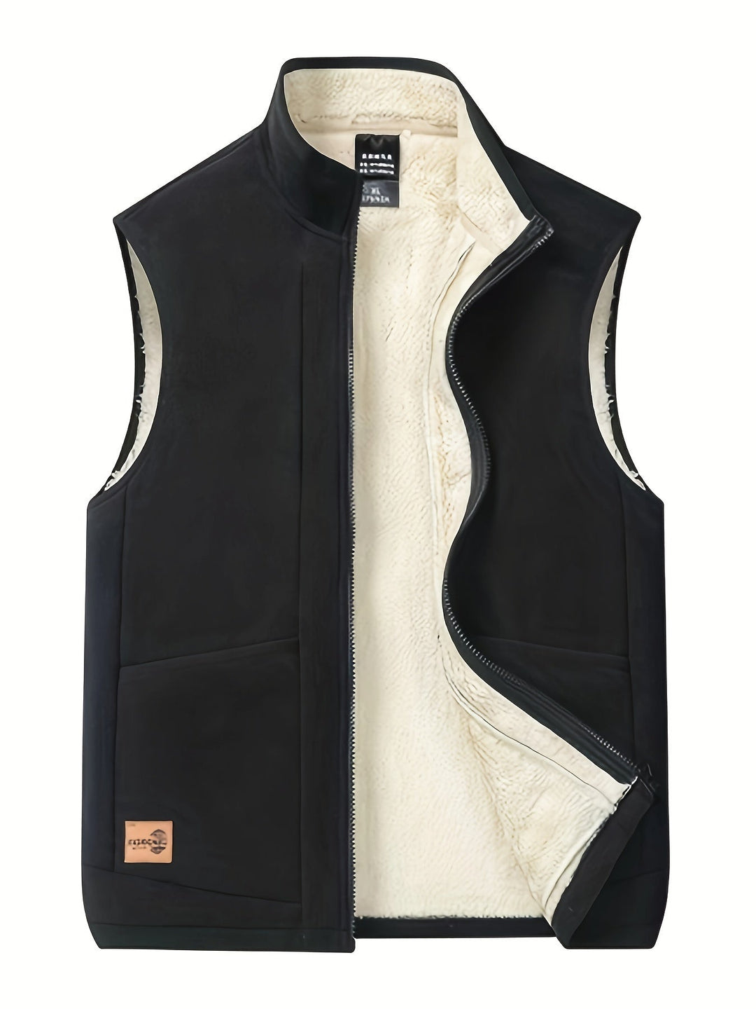 Stylish men's puffer vest with fleece lining, perfect casual outerwear for layering and everyday warmth.